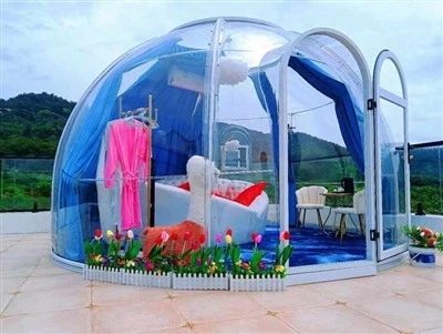 6-8 Priehľadný hliníkový stan s bublinkovou kupolou pre párty Hotel